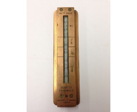 A heavy British Railways copper cased thermometer by Negretti & Zambra.