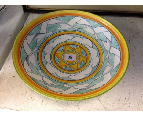 A Poole Pottery Studio pedestal fruit bowl, designed by Sally Tuffin in the Seagulls pattern.