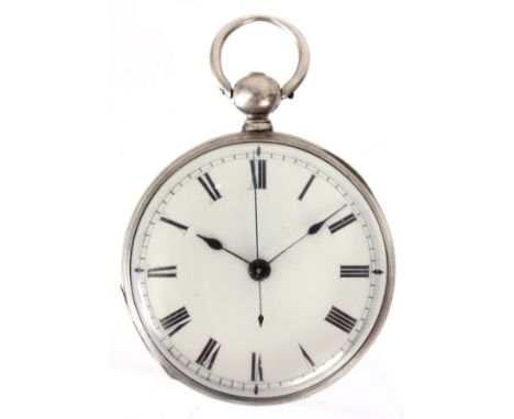 A 19TH CENTURY SILVER POCKET WATCH MADE FOR THE CHINESE MARKET with duplex escapement, enamel dial with roman numerals and sw