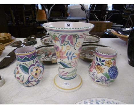 THREE POOLE POTTERY VASES