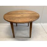 A 19th century French circular cherry kitchen table, diameter 113cm, height 73cm