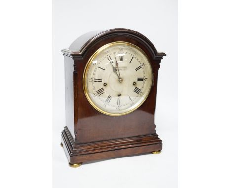 An early 20th century Mappin and Webb mahogany bracket clock, 40cm high