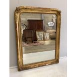 A 19th century French giltwood and composition wall mirror, width 94cm, height 118cm