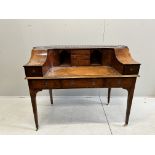 A reproduction yew Carlton House desk, width 123cm, depth 62cm, height 102cm