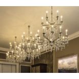 Three bespoke sixteen to twenty-four arm 'formal dining' chandeliers by Art Et Floritude, diameter