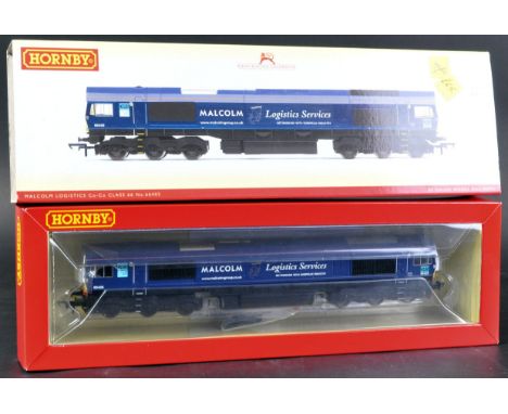 An original Hornby 00 gauge model railway trainset locomotive engine No. R 3886 Class 66 Malcolm Logistics&nbsp; Co-Co 66405.