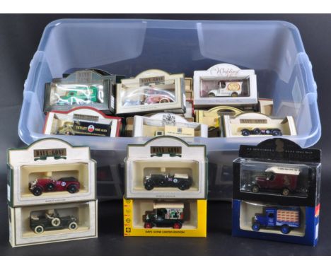 A large collection of approximately x50 assorted Lledo Days Gone boxed diecast model cars. Largely advertising related / prom
