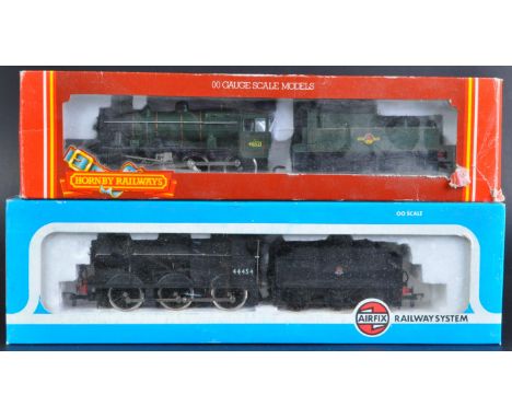 Two vintage Hornby and Airfix 00 gauge model railway trainset locomotive engines comprising Hornby R852 British Railways Ivat