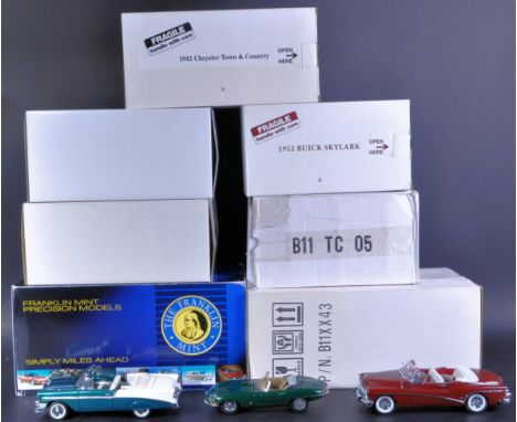 A collection of x7 assorted 1/24 scale Franklin Mint and Danbury Mint boxed diecast model cars to include; 1956 Chevrolet Bel