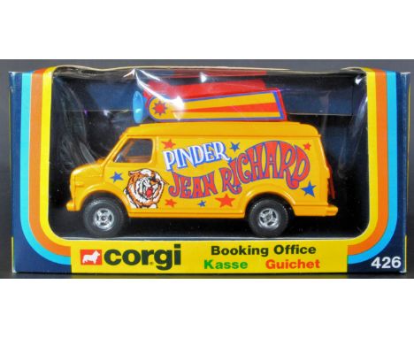 An original vintage Corgi diecast model No. 426 Jean Richard Pinder Circus Booking Office. The model appearing mint and likel