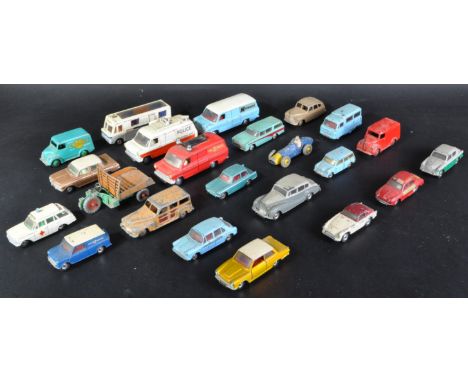 A collection of x23 assorted vintage Dinky Toys diecast model cars and other vehicles to include; 280 Mobile Midland Bank, 26