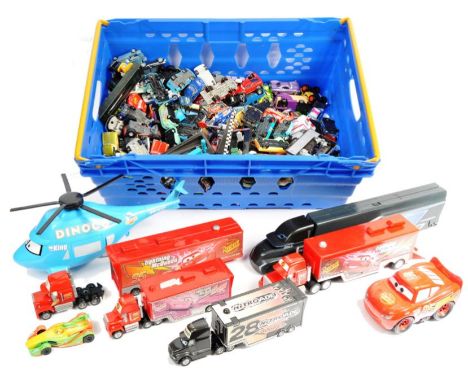 A large collection of approx 200+ assorted Mattel made Disney ' Cars ' diecast model cars from the film series Cars and Plane