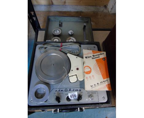 AIR KING WIRE RECORDER + MANUAL, UNTESTED