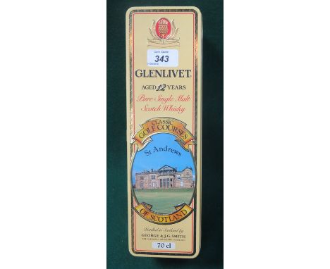 CASED GLENLIVET 'CLASSICAL GOLD COURSES, ST ANDREWS' 12 YEARS SCOTCH WHISKY 