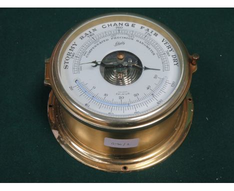 BRASS AND GLASS 'SCHATZ' WALL MOUNTING SHIPS BAROMETER 