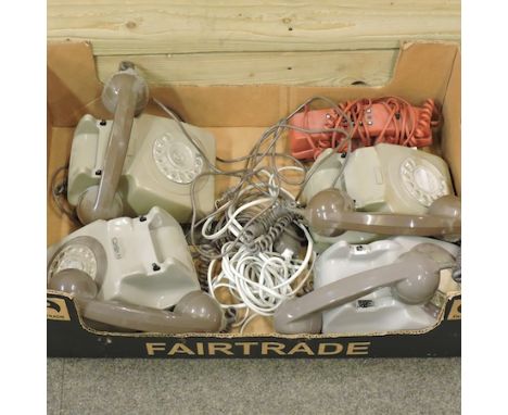 A collection of vintage telephones