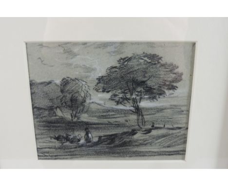 Manner of Gainsborough Dupont, (circa 1754-1797), landscape with figures, charcoal heightened with white chalk, on paper, tog