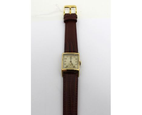 Longines; a c1940s gentlemen's tank-style dress watch, high grade Calibre 9L manual wind with seventeen gold-set jewels, 10kt