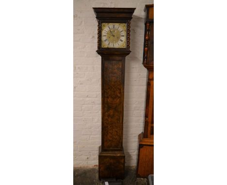 Longcase clock in a replacement case with a brass and silvered dial, engraved Rob. Halsted London. Dial approx. 10 inches. Ht