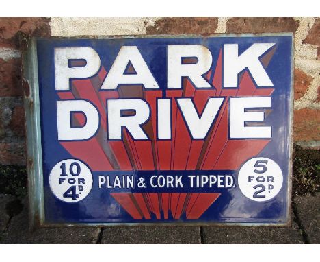 Park Drive double sided enamel sign 41 cm x 30.5 cm&nbsp;