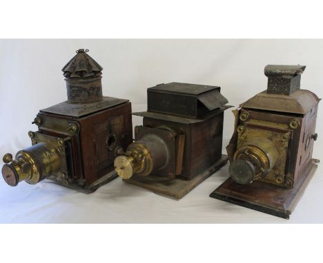3 magic lanterns - in varying states of repair