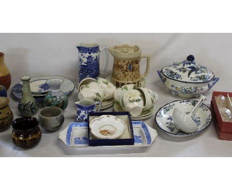 Royal Crown Derby Infirmary dish, Woods Ware tureen, ladle &amp; stand, Alvingham pottery, Johnson Bros part tea service etc.