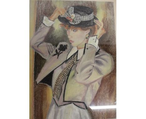 Pastel Sketch 'The New Hat' - 61.5cm x 48.5cm (size including frame)