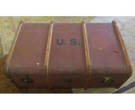 Large travelling trunk W 33" x D 20.5" x H 13" (approx.)