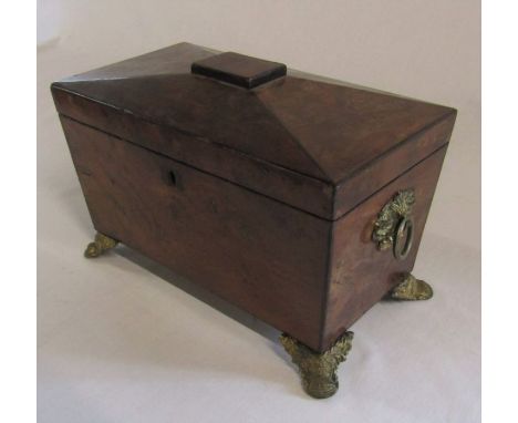 Georgian sarcophagus shaped tea caddy L 28 cm H 18 cm D 15 cm
