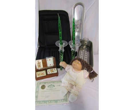 AMENDED LOT - Mixed lot to include Cabbage patch 'Rosie' doll with certificate - fish kettle - back massager etc&nbsp;