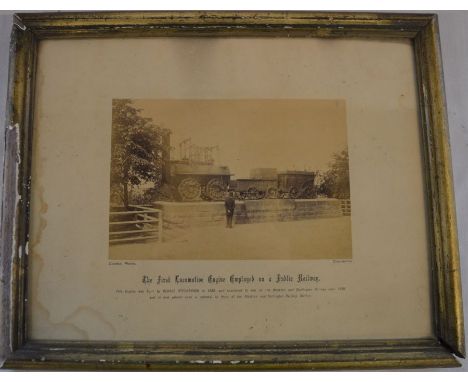 19th century photograph by Cooper - The First Locomotive Engine Employed On A Public Railway Frame 38cm by 31cm