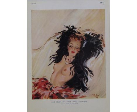 David Wright (1912-1967) WWII print of a topless female 'One must get some sleep sometime' from the Lovelies Portfolio publis