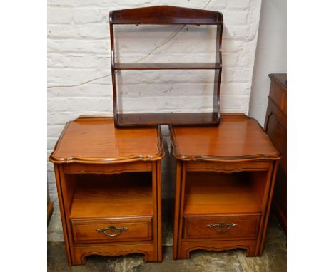 Pair of bedside cabinets &amp; a small shelf