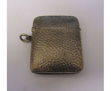 Silver cigarette lighter with hammered finish H 4 cm