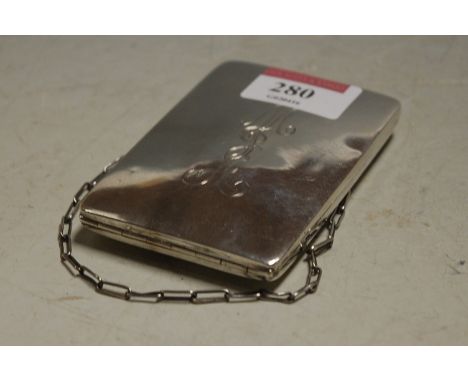 An early 20th century sterling silver ladies compact / purse, bearing monogram MLH