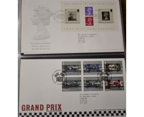 Great Britain (FDC's) 2007-2009 all with attentive better cancelations FDC, in a clean Royal Mail First Day Cover album. Nice
