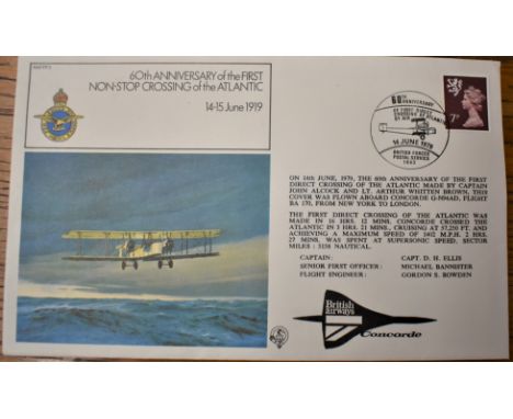 Great Britain 1979 RAF first flight envelope (FF3 commemorates 60th anniversary of 1st non stop Atlantic crossing cancelled 1