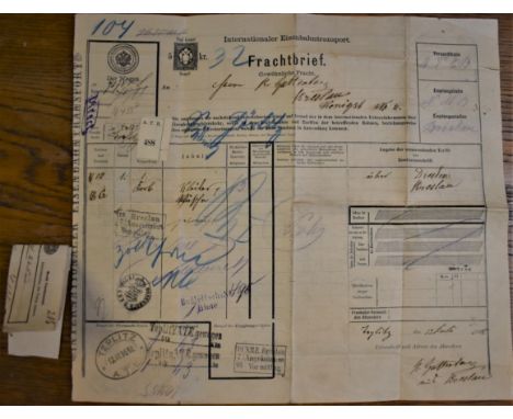Austria 1895 Pre-Paid 5K Rail Transport Consignment document for ordinary freight dated 13/7/1895 Tirpitz with a large number