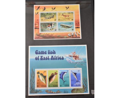 Commonwealth - An album of mint Wildlife Miniature Sheets u/m Mint with: Birds, WWF, Flowers, First Reserve Wild Animals - in