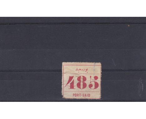 Egypt - An early Port-Said Registration on Parcel Label No. 483/Port-Said in red. Unusual item