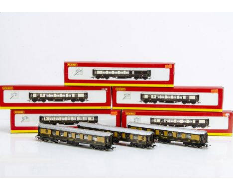 Hornby (Margate and China) 00 Gauge Pullman Coaches, China, R143A 'Niobe', R4144A 'Car No 34',  R4145A 'Sappho', R4146A Car N