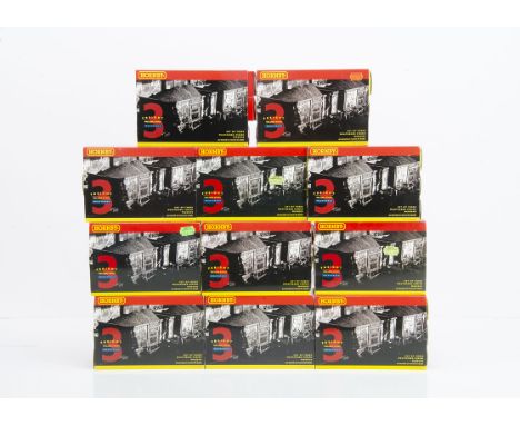 Eleven sleeve boxes each with three boxed wagons of Hornby 00 Gauge weathered finished rolling stock, R6279, R6151 (2), R6278