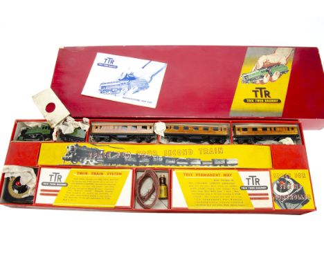 A boxed Pre-war Trix Twin Railway 00 Gauge LNER set with boxed track formation set, a set 4/324 LNER passenger set including 