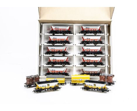 Hornby (Margate) Coal Hopper Wagons and Cement Wagons, an unboxed group includes twelve coal hoppers with loads, thirteen Blu
