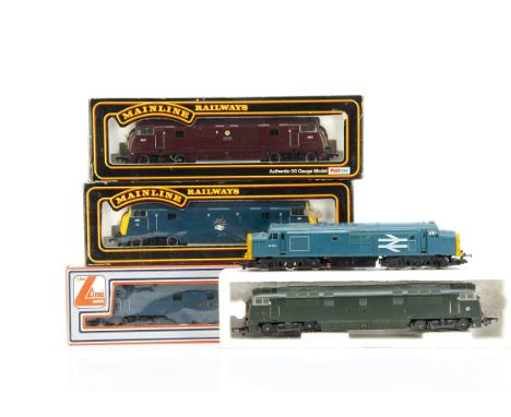 OO Gauge Diesel Locomotives, three boxed examples Lima 20 5122 Western Renown in BR blue livery, Mainline Warship Class 37073