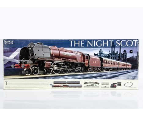 Hornby for Marks and Spencer 00 Gauge R1104 The Night Scot Train Set, comprising LMS crimson 6233 'Duchess of Sutherland, thr