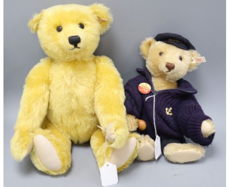 A Steiff replica 2001 'brass' 45cm and a Steiff Fischer beige 1998, 35cm