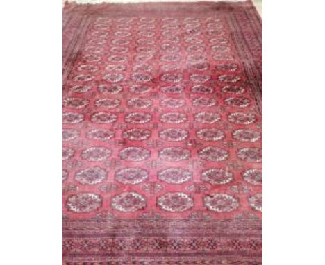 A large Tekke Bokhara red ground carpet Approx. 360 x 280cm