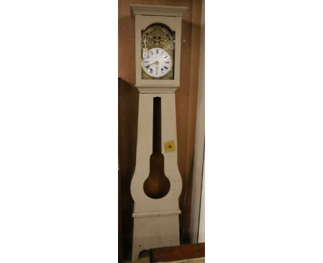 A 19th century French painted longcase clock H.214cm