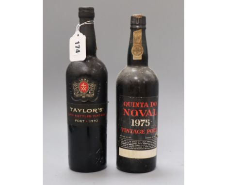 Two bottles of Port, 'Quinta Do Noval 1975' and Taylors late bottle vintage 1992